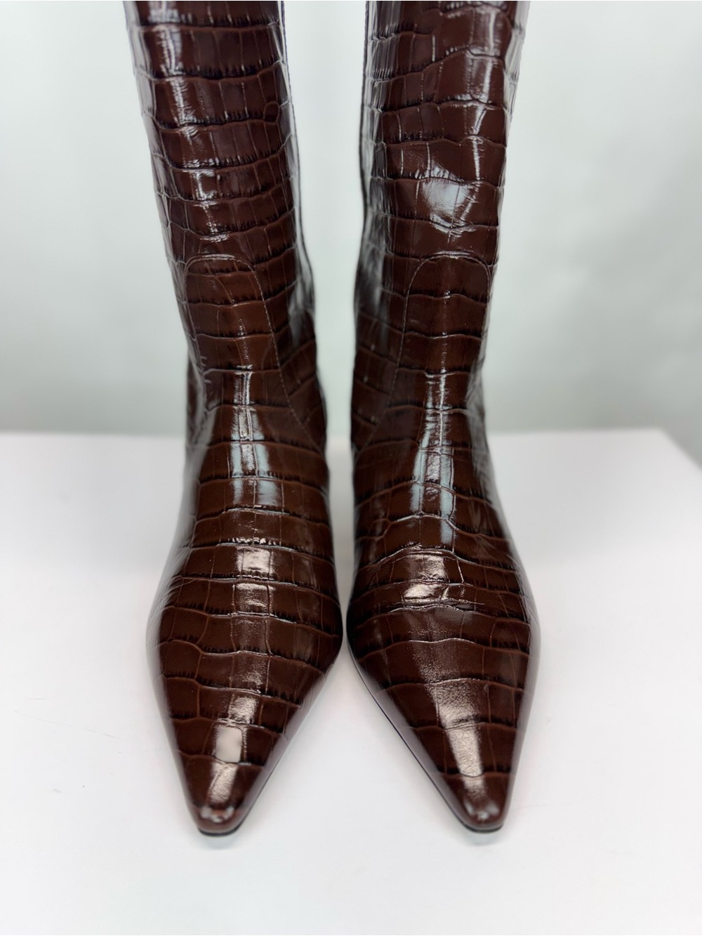 New Stuart Weitzman Naomi 50 High Boot Auburn Brown Sz 8.5 - Picture 7 of 16